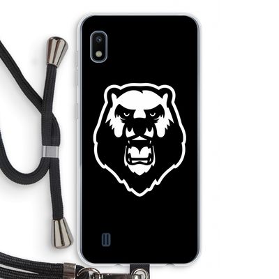Angry Bear (black): Samsung Galaxy A10 Transparant Hoesje met koord