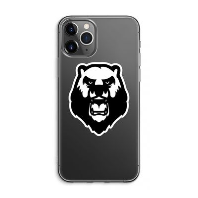 Angry Bear (white): iPhone 11 Pro Max Transparant Hoesje