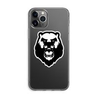 Angry Bear (white): iPhone 11 Pro Max Transparant Hoesje
