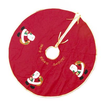 Kerstboomrok - rood met kerstmannen - D90 cm - polyester - kerstboom kleed
