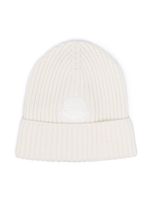 Moncler Enfant bonnet en laine à logo brodé - Blanc