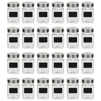 VidaXL Opbergpotten met stickers 24 st 300 ml