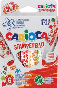 Carioca stempelstift Stamperello, doos van 6 stuks in geassorteerde kleuren