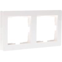 Dubbelframe voor wandcontactdoos - Universeel - 55 x 55 mm - Wit Dubbelframe voor wandcontactdoos - Universeel - 55 x 55 mm - Wit