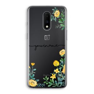 Gele bloemen: OnePlus 7 Transparant Hoesje