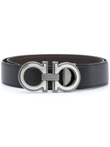 Ferragamo ceinture révérsible à boucle Gancio - Noir