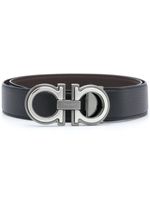 Ferragamo ceinture révérsible à boucle Gancio - Noir