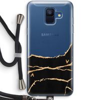Gouden marmer: Samsung Galaxy A6 (2018) Transparant Hoesje met koord