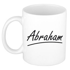 Abraham voornaam kado beker / mok sierlijke letters - gepersonaliseerde mok met naam - Naam mokken
