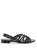 Sarah Chofakian sandales en cuir tressé - Noir