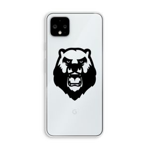 Angry Bear (black): Pixel 4 XL Transparant Hoesje