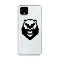 Angry Bear (black): Pixel 4 XL Transparant Hoesje