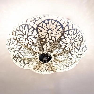 Mozaiek lamp Oosterse plafondlamp mozaïek rond diameter 25 cm.