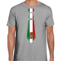 Verkleed T-shirt voor heren - stropdas Mexico - grijs - supporter - themafeest - thumbnail