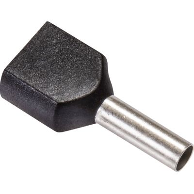 Twineindaderhulzen geisoleerd 2x 1.5 mm 16.0/8.0 mm zwart 100 stuks