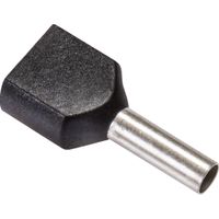 Twineindaderhulzen geisoleerd 2x 1.5 mm 16.0/8.0 mm zwart 100 stuks