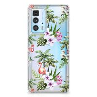 Motorola Edge 20 Pro TPU Hoesje Flamingo Palms