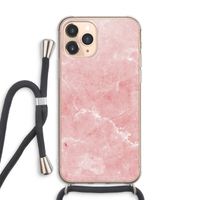 Roze marmer: iPhone 11 Pro Max Transparant Hoesje met koord