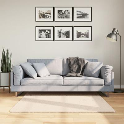 VidaXL Vloerkleed huarte laagpolig zacht wasbaar 120x120 cm beige
