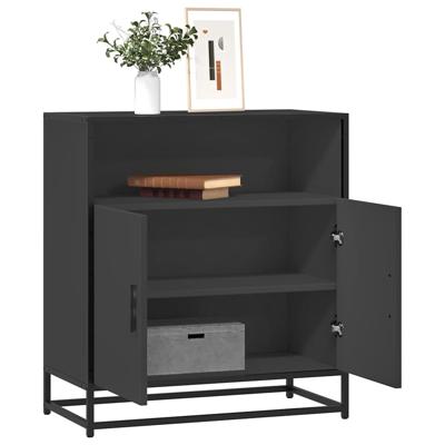 Dressoir 68x35x76 cm bewerkt hout zwart