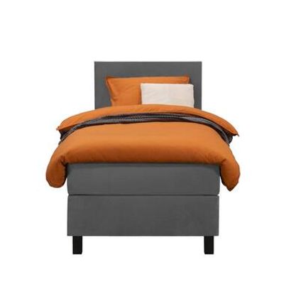 Boxspring Liv egaal - grijs - 90x200 cm - vierkante poot - Leen Bakker