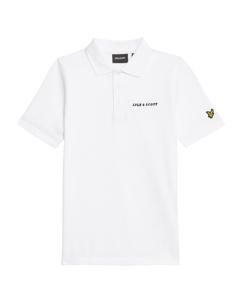 Lyle & Scott zomer polo shirt jongens - wit - Script embroidery