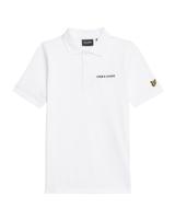 Lyle & Scott zomer polo shirt jongens - wit - Script embroidery