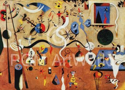Kunstdruk Joan Miro - Il carnevale d&apos;Arlecchino 80x60cm