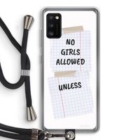 No Girls Allowed Unless: Samsung Galaxy A41 Transparant Hoesje met koord