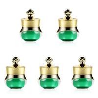 5 stuks acryl reizen containers met harde verzegelde deksels geschikt voor face hand Body Cream 5ml (groen)