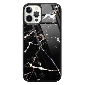iPhone 12 Pro glazen hardcase - Marmer zwart