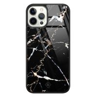 iPhone 12 Pro glazen hardcase - Marmer zwart