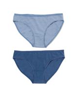 HEMA Dames Slips Stretch Katoen - 2 Stuks Blauw (blauw) - thumbnail