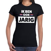 Zwart Ik ben ook jarig t-shirt voor dames - thumbnail