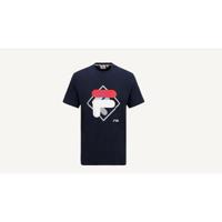 Heren-T-Shirt met Korte Mouwen Fila FAM0447 50004 Marineblauw - Maat: L