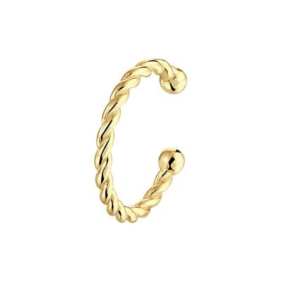 Vergulde 925 Zilveren Gedraaide Ear Cuff - 13 mm (Per Stuk)