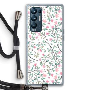Sierlijke bloemen: Oppo Find X3 Neo Transparant Hoesje met koord