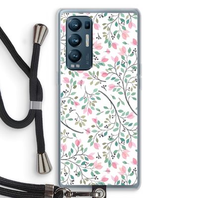 Sierlijke bloemen: Oppo Find X3 Neo Transparant Hoesje met koord