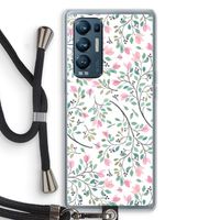 Sierlijke bloemen: Oppo Find X3 Neo Transparant Hoesje met koord