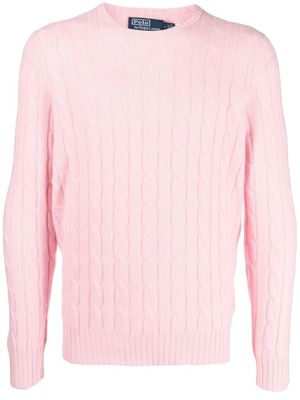 Polo Ralph Lauren pull en maille torsadée à manches longues - Rose