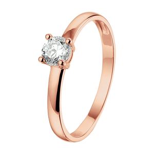 Ring Fantasie rosegoud-zirconia wit