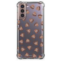 Doorzichtige Silicone Hoesje voor Samsung Galaxy S21 Plus Poep Emojis