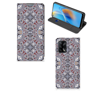 OPPO A74 4G Standcase Flower Tiles