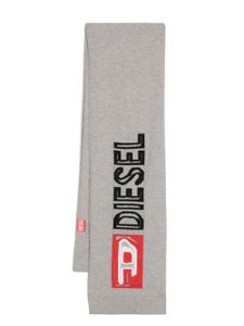 Diesel écharpe à logo en intarsia - Gris