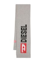 Diesel écharpe à logo en intarsia - Gris - thumbnail