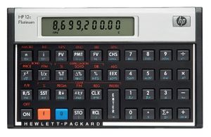 HP 12c calculator Desktop Financiële rekenmachine Aluminium, Zwart