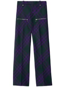 Burberry pantalon en laine à carreaux - Violet