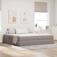 Opbergbed met matras met matras Taupe 200 x 200 cm Polyester
