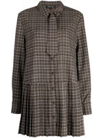 tout a coup robe-chemise plissée à carreaux - Marron