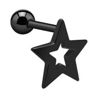 Traguspiercing met star design Chirurgisch staal 316L Helix / Tragus - thumbnail